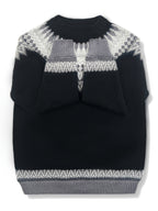 Womens Chunky Jacquard Round Neck Sweater with a Nature Inspired Pattern in Eight Colors