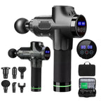 Percussion Massage Gun with Six Interchangeable Heads and Touchscreen Display All Vera Mart