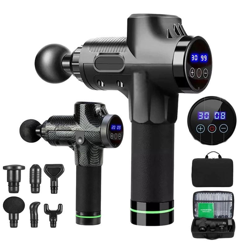 Percussion Massage Gun with Six Interchangeable Heads and Touchscreen Display All Vera Mart