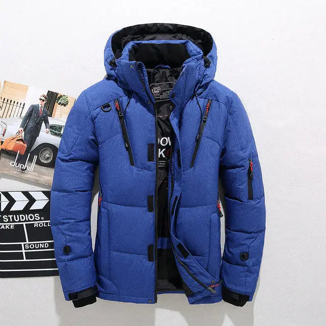 Duck Down Jacket with Removable Hood and Thermal Insulation, Polyester Shell All Vera Mart