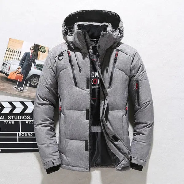 Duck Down Jacket with Removable Hood and Thermal Insulation, Polyester Shell All Vera Mart