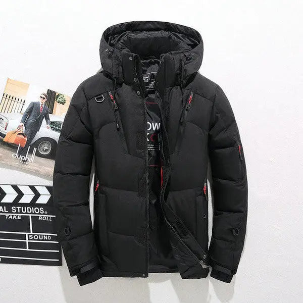 Duck Down Jacket with Removable Hood and Thermal Insulation, Polyester Shell All Vera Mart