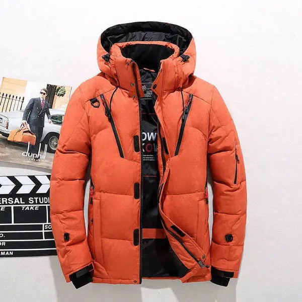 Duck Down Jacket with Removable Hood and Thermal Insulation, Polyester Shell All Vera Mart