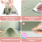 Yoga Mat with Dual Surface Grip and 6mm TPE Cushioning, Foldable Design All Vera Mart