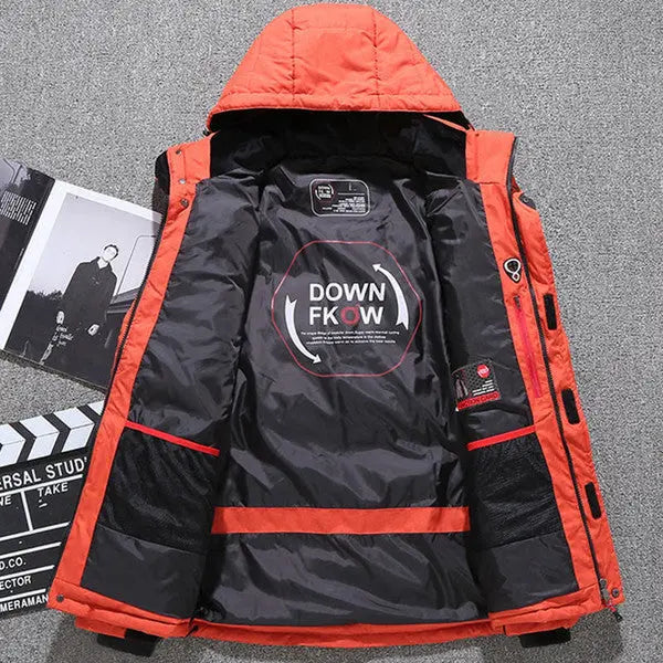 Duck Down Jacket with Removable Hood and Thermal Insulation, Polyester Shell All Vera Mart