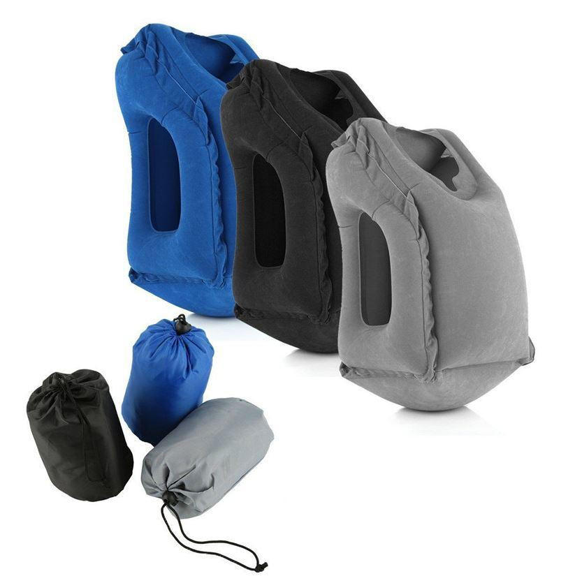 Inflatable Lap Pillow with Face Opening and Carry Bag for Travel All Vera Mart