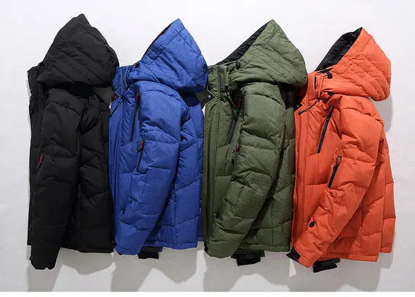 Duck Down Jacket with Removable Hood and Thermal Insulation, Polyester Shell All Vera Mart