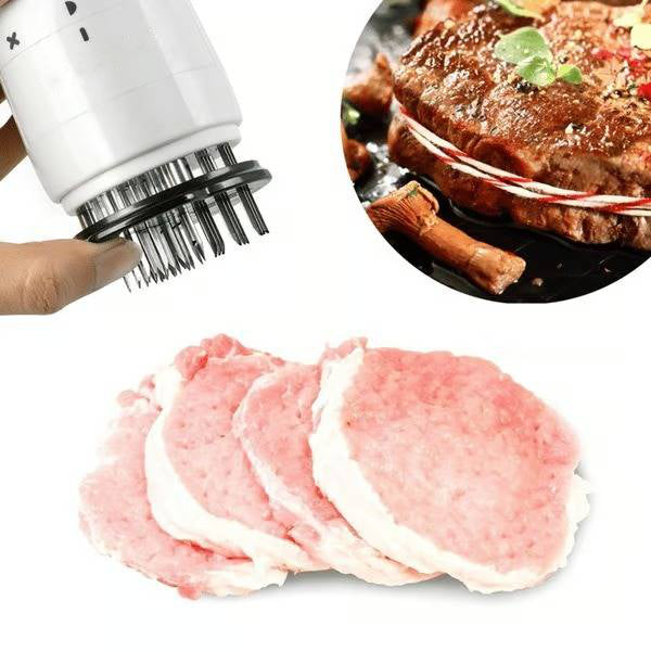 Stainless Steel Meat Injector with 30-Needle System and Dual Action Plunger All Vera Mart