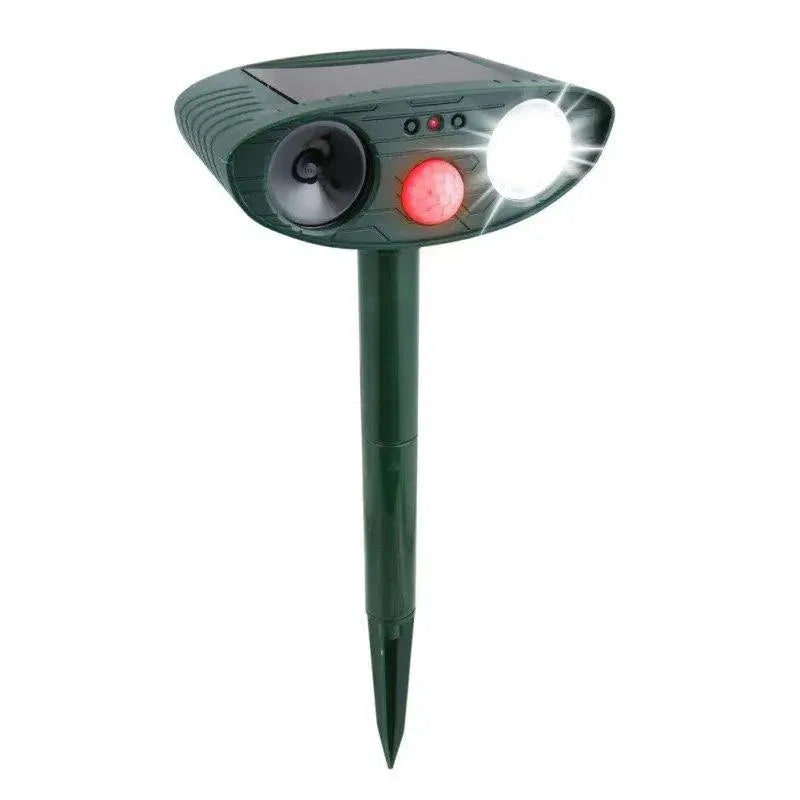 Solar Ultrasonic Deer Repeller with Motion Sensor and Dual Speakers, Weather Resistant All Vera Mart