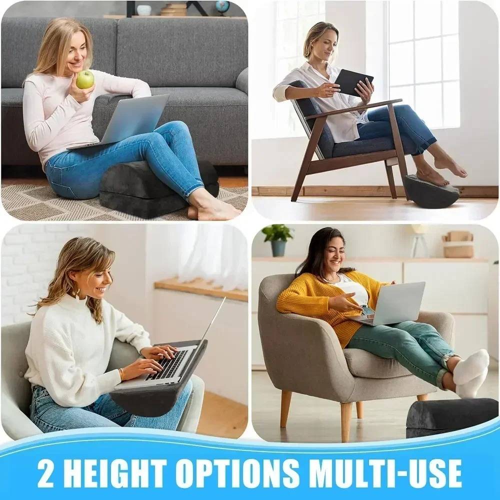 Memory Foam Foot Cushion with Velvet Cover and Non Slip Base for Desk Support All Vera Mart