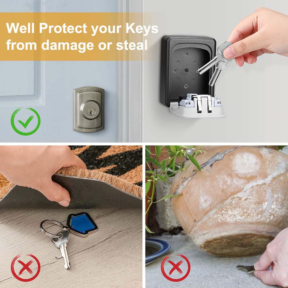 Wall Mount Key Storage Box with 4-Digit Combination and Shutter Cover All Vera Mart