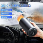 Car Heater Cup Holder with 150W Heating Power and Windshield Defrost, Dual Mounting All Vera Mart
