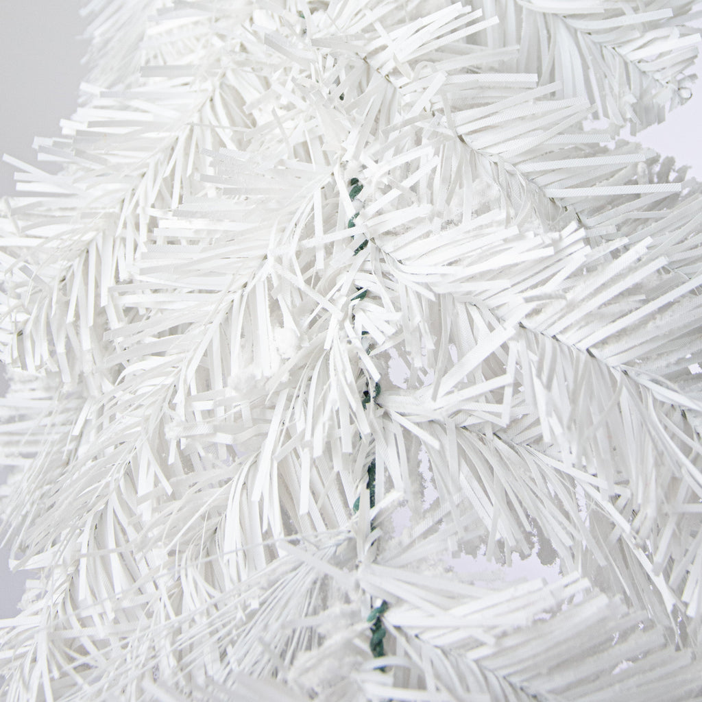 6' Flocked White Pine Garland detail photo 5