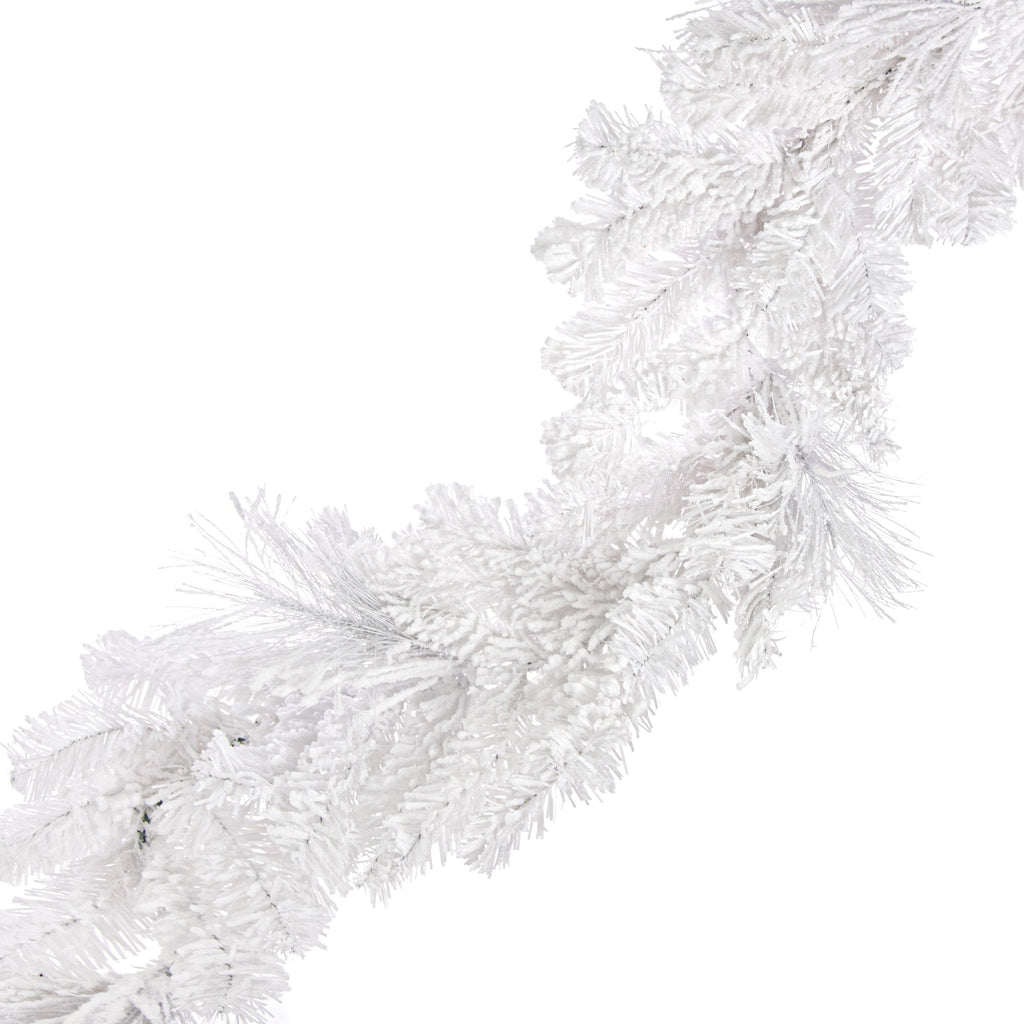 6' Flocked White Pine Garland Item Number: 85875GA6