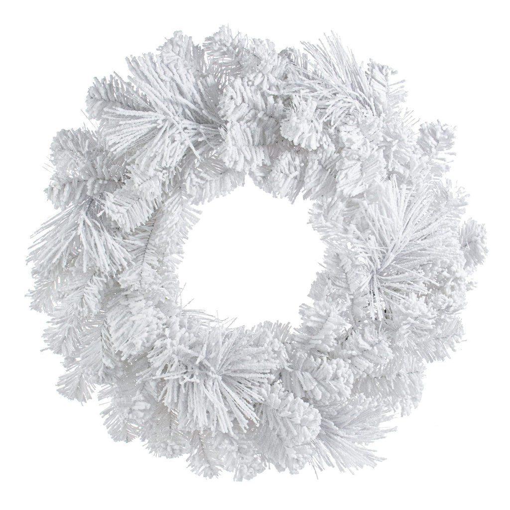 22"-24" Flocked White Pine Wreath Item Number: 85875WR24