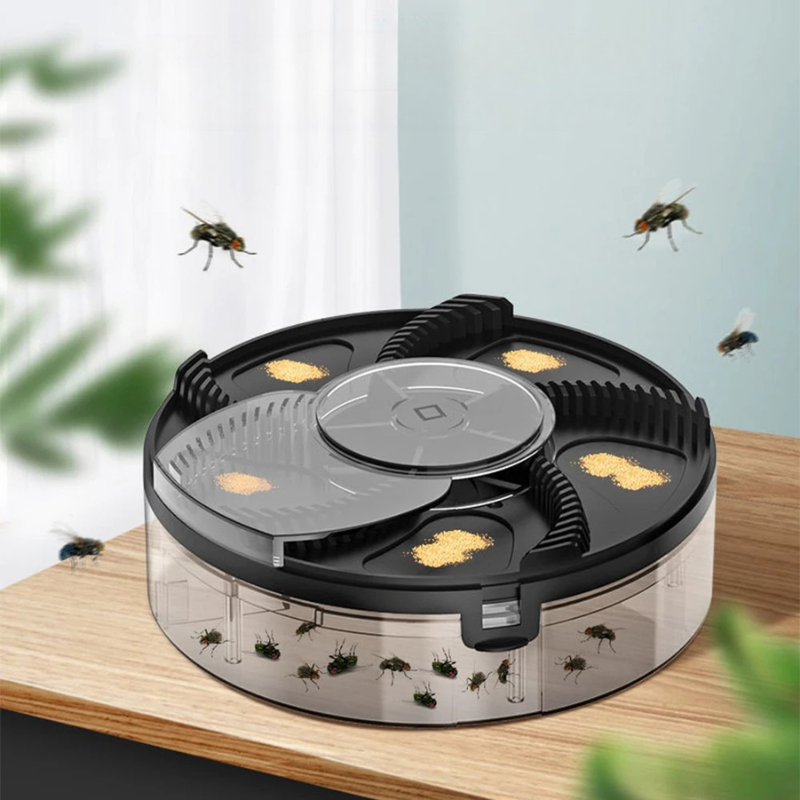 Rechargeable Fly Trap with Rotating Blade and Non-Toxic Bait, 120 Square Meter Coverage All Vera Mart