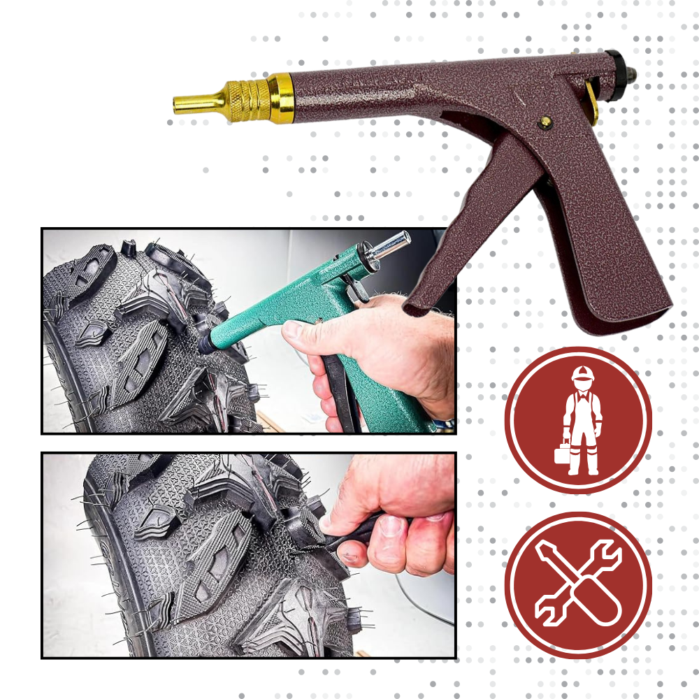 Tubeless Tire Puncture Repair Tool with Mushroom Plugs and Trigger Mechanism All Vera Mart