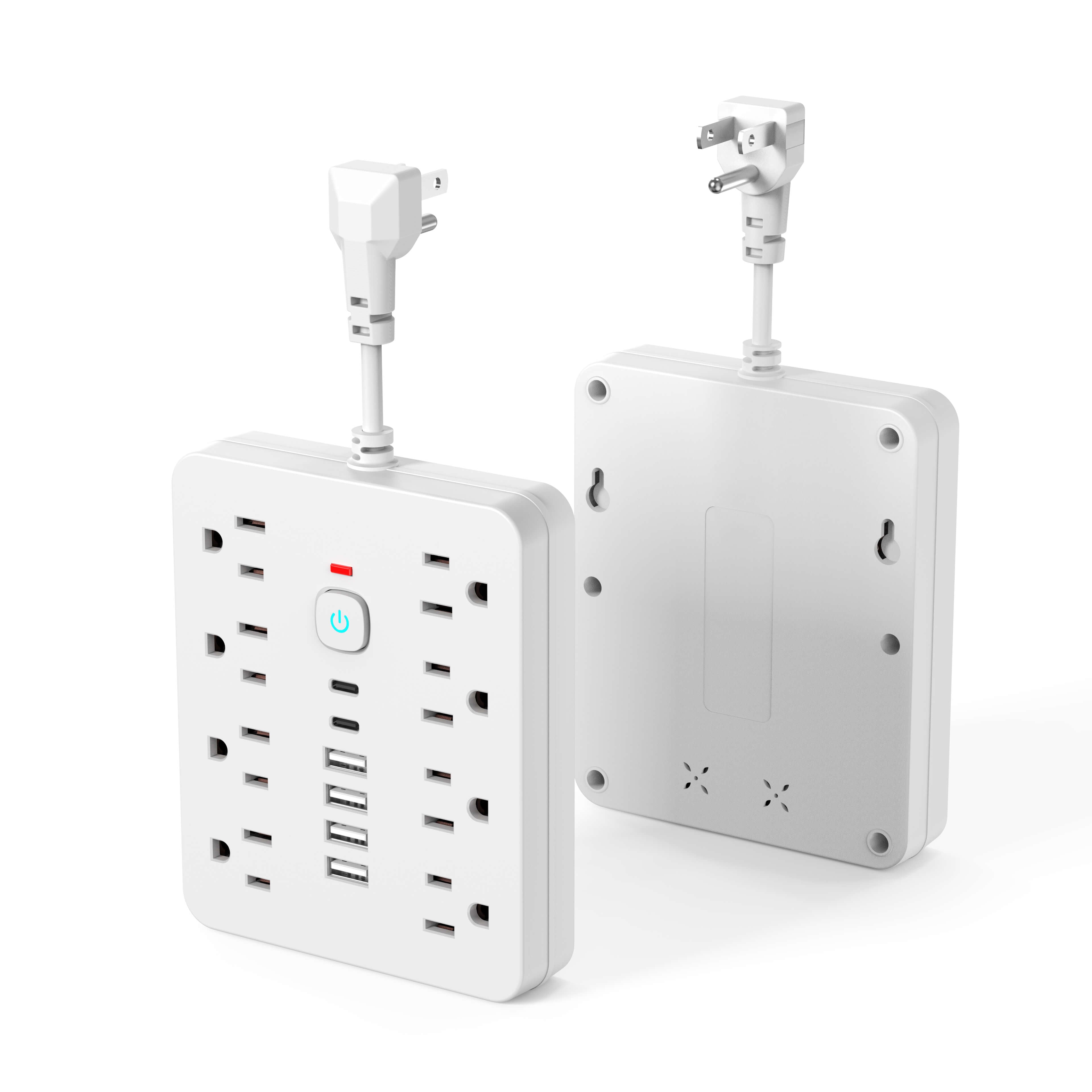Multi-Port Power Strip with 14 Outlets and Surge Protection, Compact Desktop Design All Vera Mart
