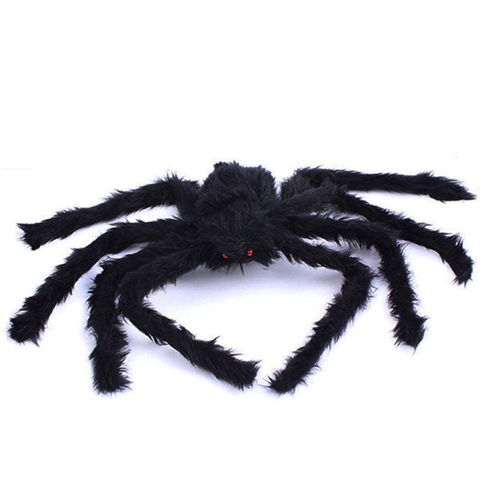 Giant Halloween Spider Decoration with Bendable Legs and Red Eyes, 29.5 Inches