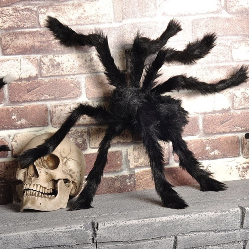 Giant Halloween Spider Decoration with Bendable Legs and Red Eyes, 29.5 Inches