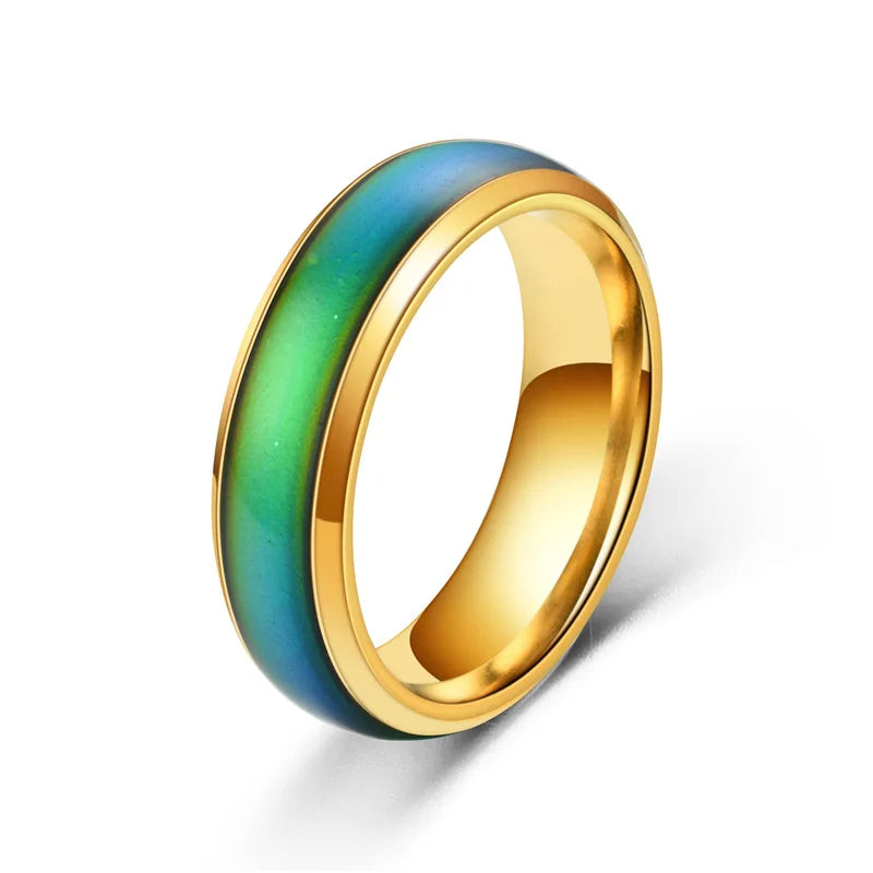 Color Changing Mood Ring with Thermochromic Crystal Layer and Seven Color Shifts All Vera Mart