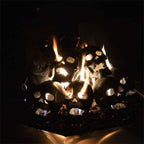 Ceramic Fire Pit Skull with Hollow Eyes for Halloween Bonfires and Campfires