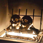 Ceramic Fire Pit Skull with Hollow Eyes for Halloween Bonfires and Campfires