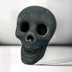 Ceramic Fire Pit Skull with Hollow Eyes for Halloween Bonfires and Campfires