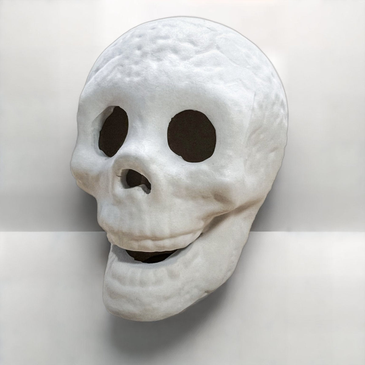 Ceramic Fire Pit Skull with Hollow Eyes for Halloween Bonfires and Campfires