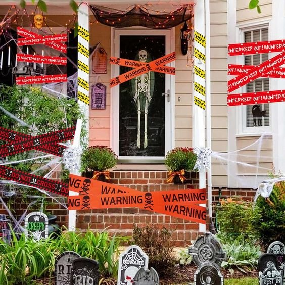 Halloween Warning Tape 2 Piece Set for Haunted House and Party Decor