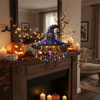 Decorative Witch Hat for Halloween Tabletop Display with Blue and Black Options All Vera Mart