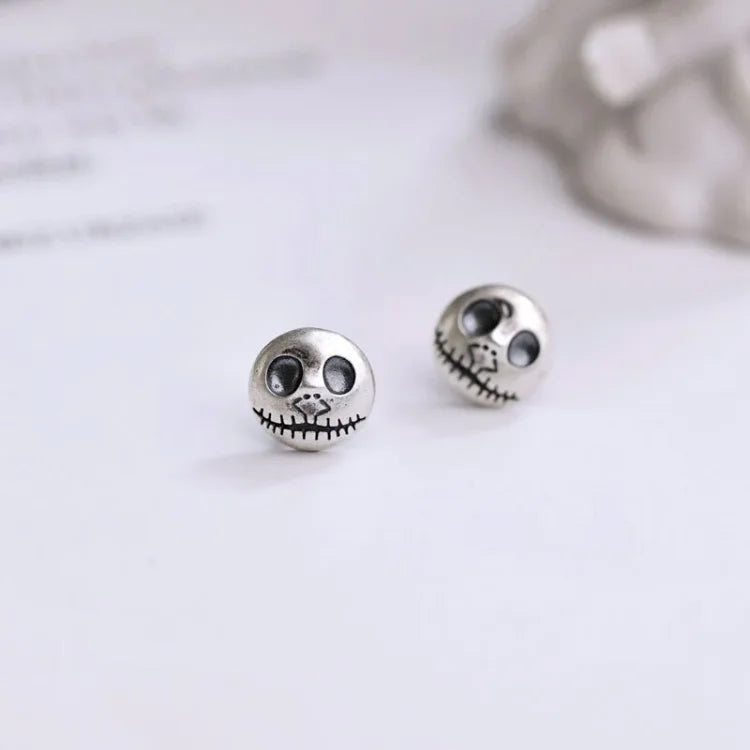Handmade Pumpkin Prince Skull Earrings - Mara-Nora Luxe