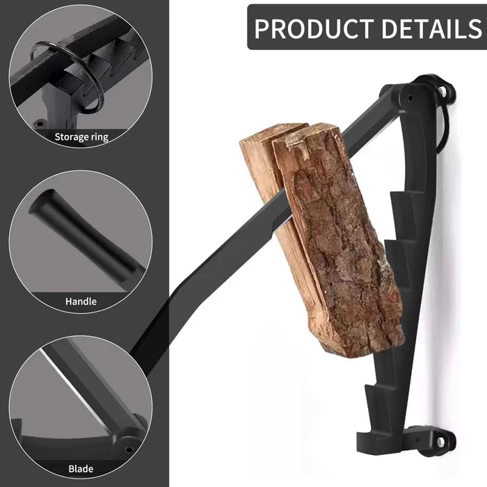 Wall Mounted Firewood Chopper with Carbon Steel Blade and Manual Operation All Vera Mart