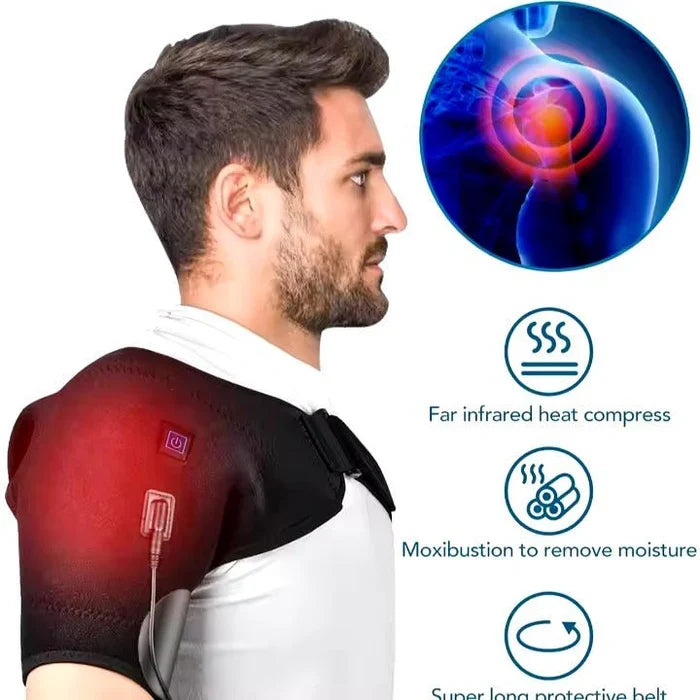 Heated Shoulder Wrap with Three Temperature Settings and Neoprene Material All Vera Mart