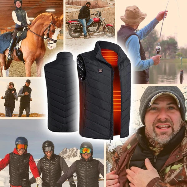 Heated Vest with 11 Carbon Fiber Zones and 12-Hour Battery Life All Vera Mart