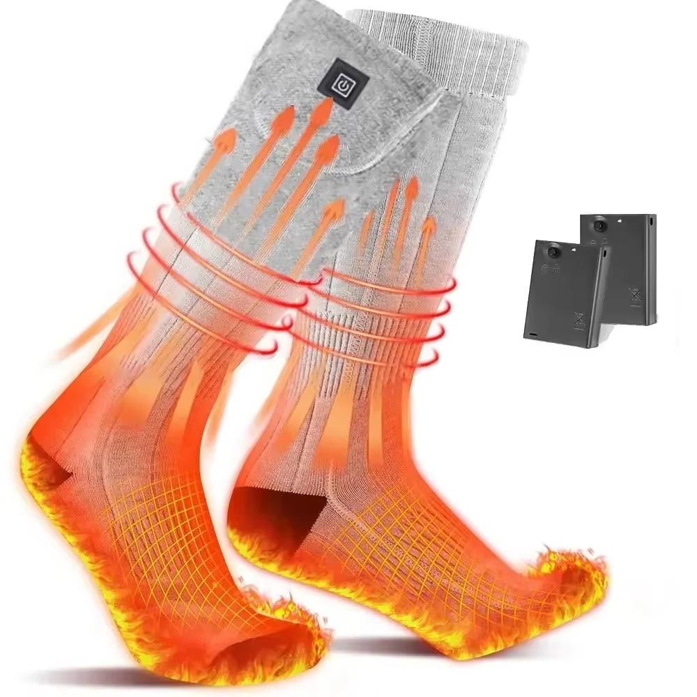 Heated Socks with Rechargeable Battery and Cushioned Sole for Winter Activities All Vera Mart