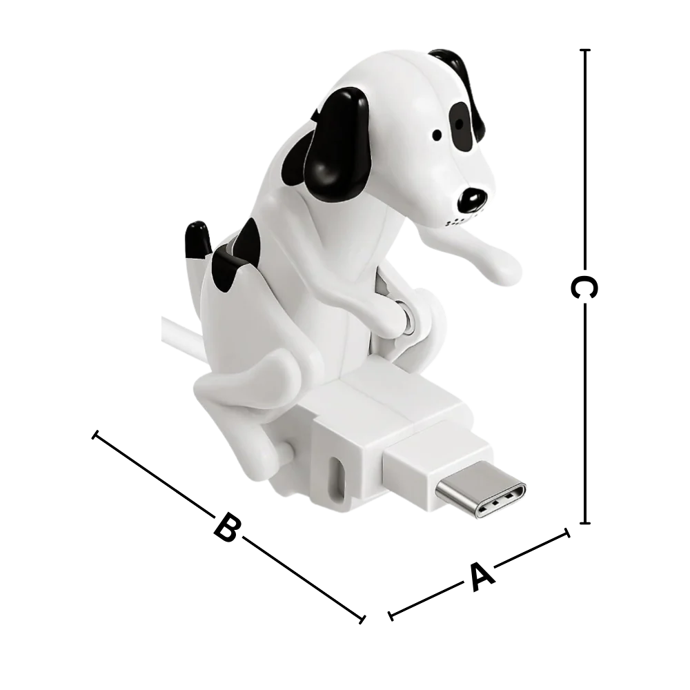 Animated Dog Charging Cable with 3 Connectors and Fast Power Delivery All Vera Mart