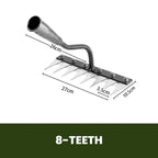 Garden Rake Head with Quick-Release Fit and Rust-Resistant Steel, 5-8 Teeth Options All Vera Mart