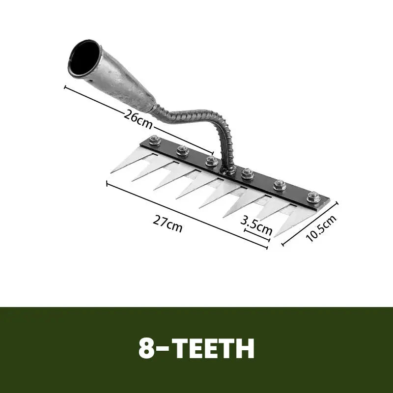 Garden Rake Head with Quick-Release Fit and Rust-Resistant Steel, 5-8 Teeth Options All Vera Mart