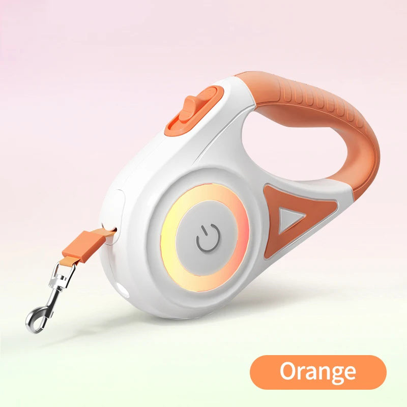 LED Retractable Leash with Front Spotlight and Colored Safety Ring, 5 Meters All Vera Mart