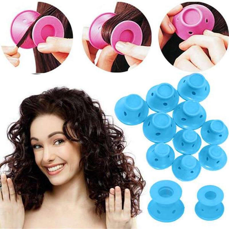 Silicone Hair Curlers Set with Heat-Free Wave Styling and Reusable Design, 10 Pack All Vera Mart