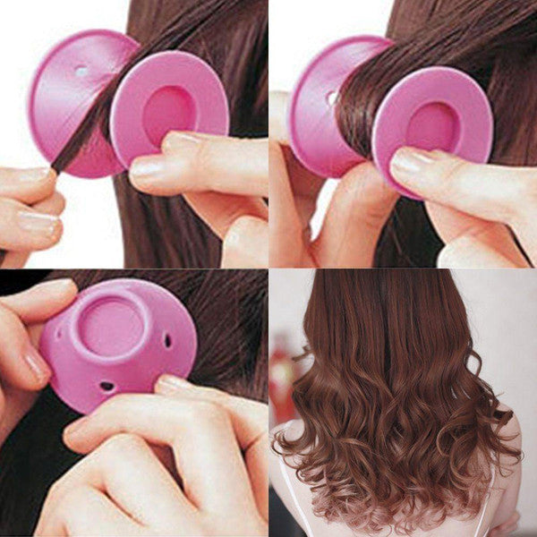 Silicone Hair Curlers Set with Heat-Free Wave Styling and Reusable Design, 10 Pack All Vera Mart