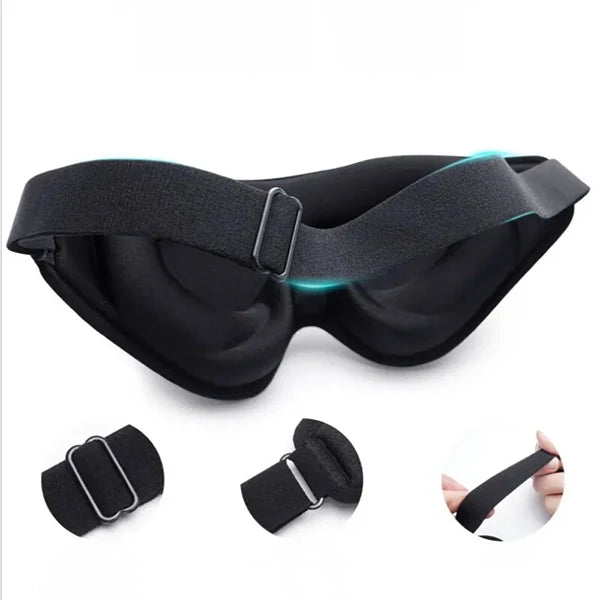 Memory Foam Sleep Mask with 3D Contoured Design and Adjustable Elastic Band All Vera Mart