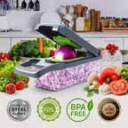 Vegetable Chopper with Four Interchangeable Attachments and Integrated Storage All Vera Mart
