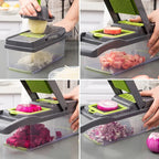 Vegetable Chopper with Four Interchangeable Attachments and Integrated Storage All Vera Mart