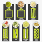 Vegetable Chopper with Four Interchangeable Attachments and Integrated Storage All Vera Mart