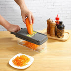 Vegetable Chopper with Four Interchangeable Attachments and Integrated Storage All Vera Mart