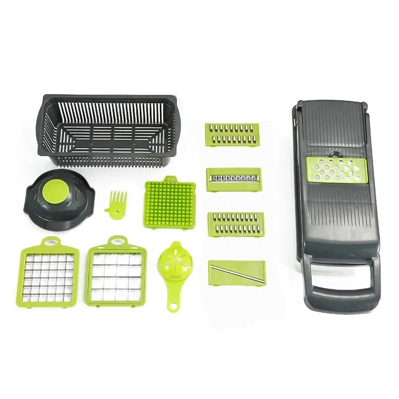Vegetable Chopper with Four Interchangeable Attachments and Integrated Storage All Vera Mart