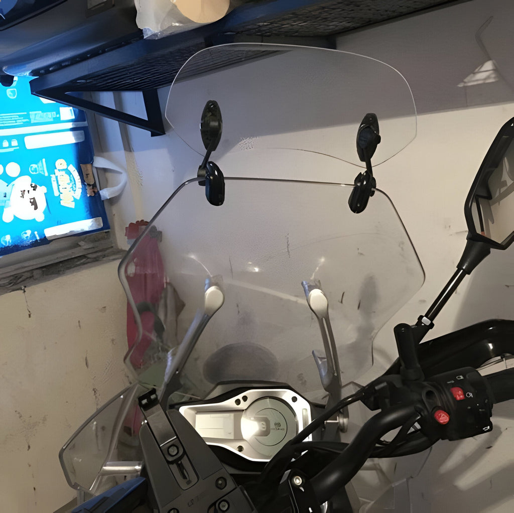 Windshield Extension Panel with Double Hinge Adjustment and Universal Clamp Mount All Vera Mart
