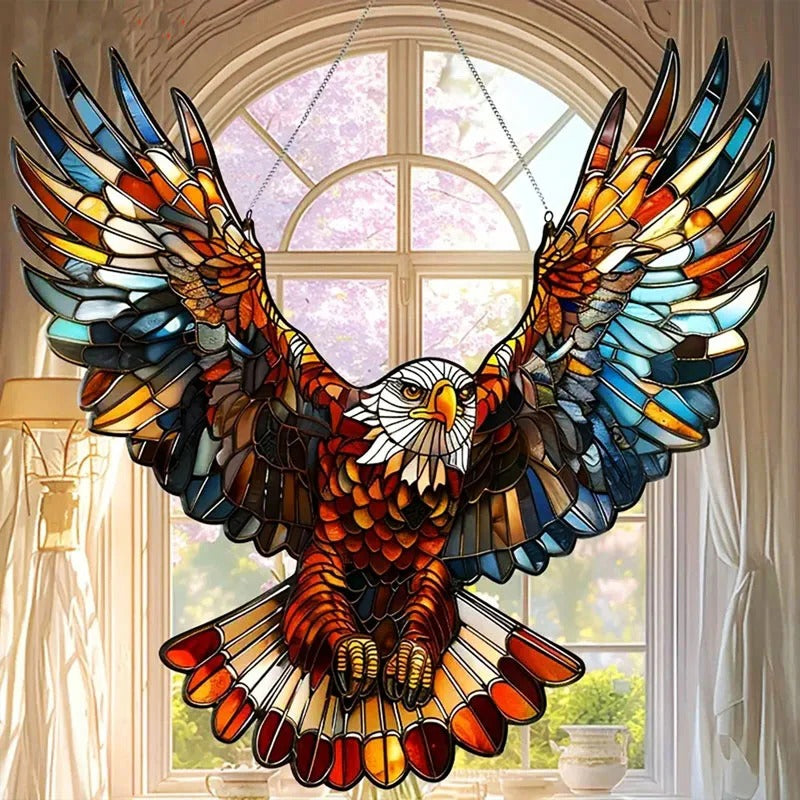 Multicolor Bird Suncatcher with Reflective Accents and Hanging Chain All Vera Mart